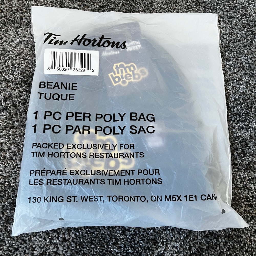 Brand new Tim Biebs beanie - original packaging
